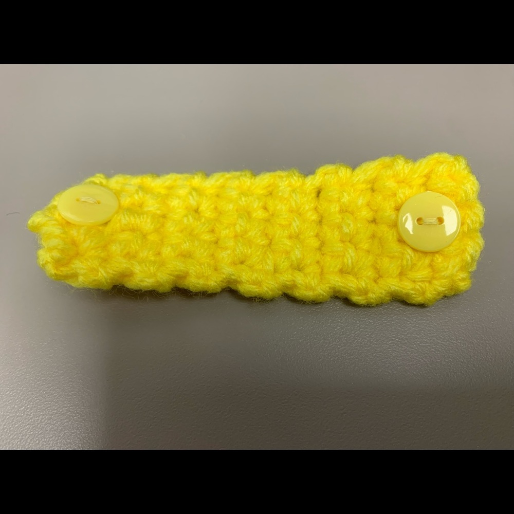 Face mask ear saver extender crochet new yellow aqua - Picture 6 of 7